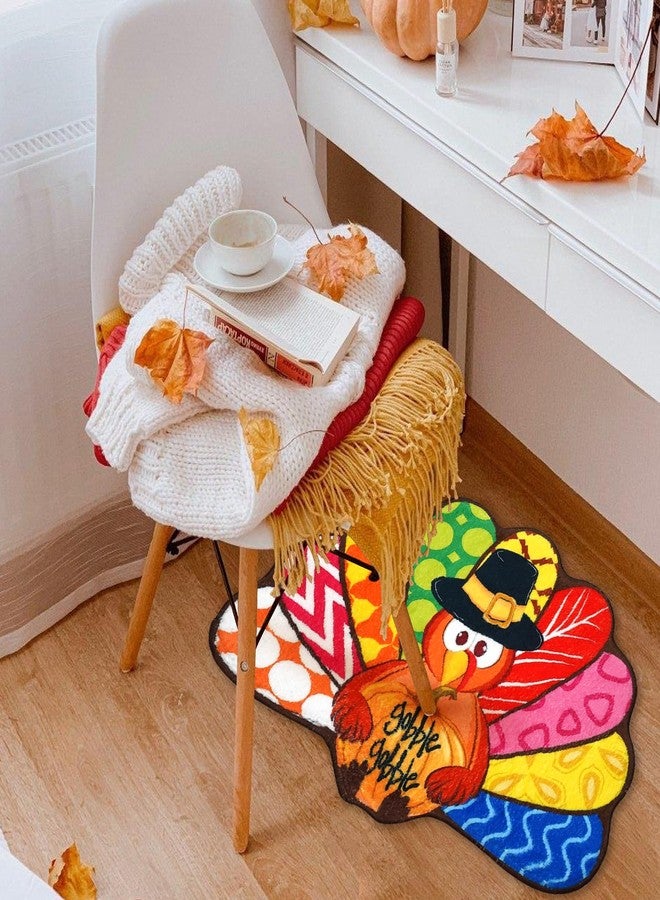 Zoeeya Fall Bathroom Rugs, Turkey Bath Mat Harvest Bathroom Mat Non Slip Water Absorbent Bathmat Thanksgiving Decoration for Bathroom 25 * 17.3 inch - Image 4